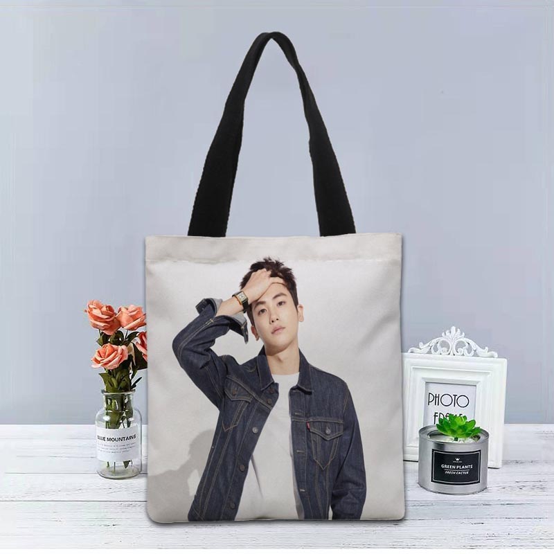 Kpop Park Hyung Sik Handbag Foldable Shopping Bag Reusable Eco Large Unisex Canvas Fabric Shoulder Bags Tote Cloth Pouch 1208