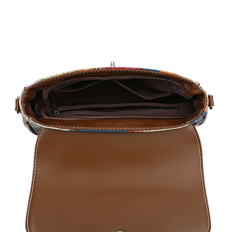 Ladies Messenger Bag New Solid Color Splicing New Trendy Wide Shoulder Strap Small Square Bag Retro Casual Simple Crossbody Bag