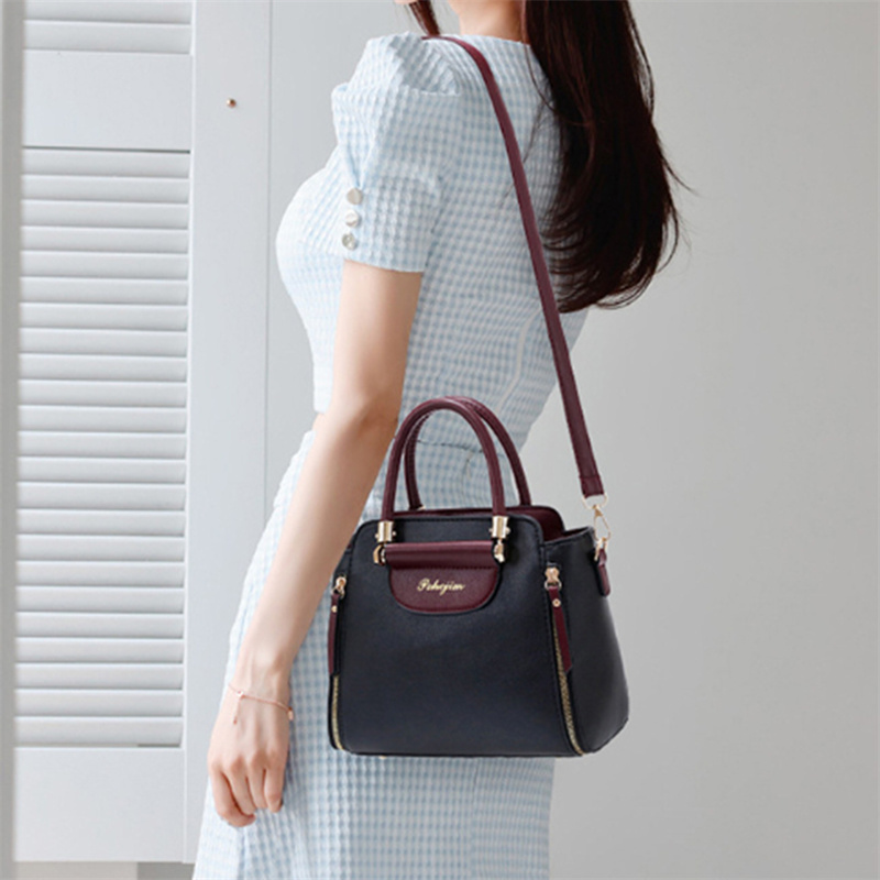 Women's Bags 2023 New Fashion Women's Bags Hit Color Hand-held Bag Europeand The United States All-match Shoulder Messenger Bag