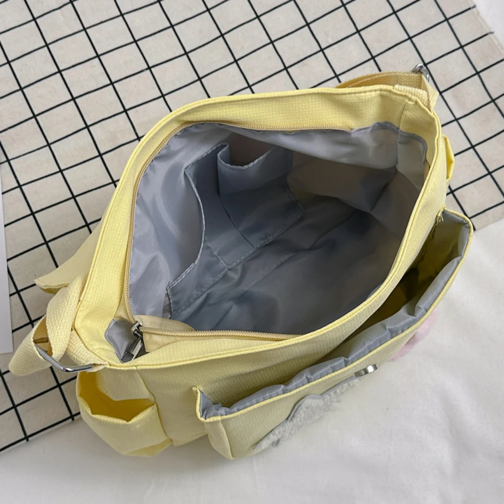 Women Cute Messenger Bag Large Capacity Canvas Kawaii Crossbody Star Letter Applique Candy Color Leisure Travel Outdoor 241106