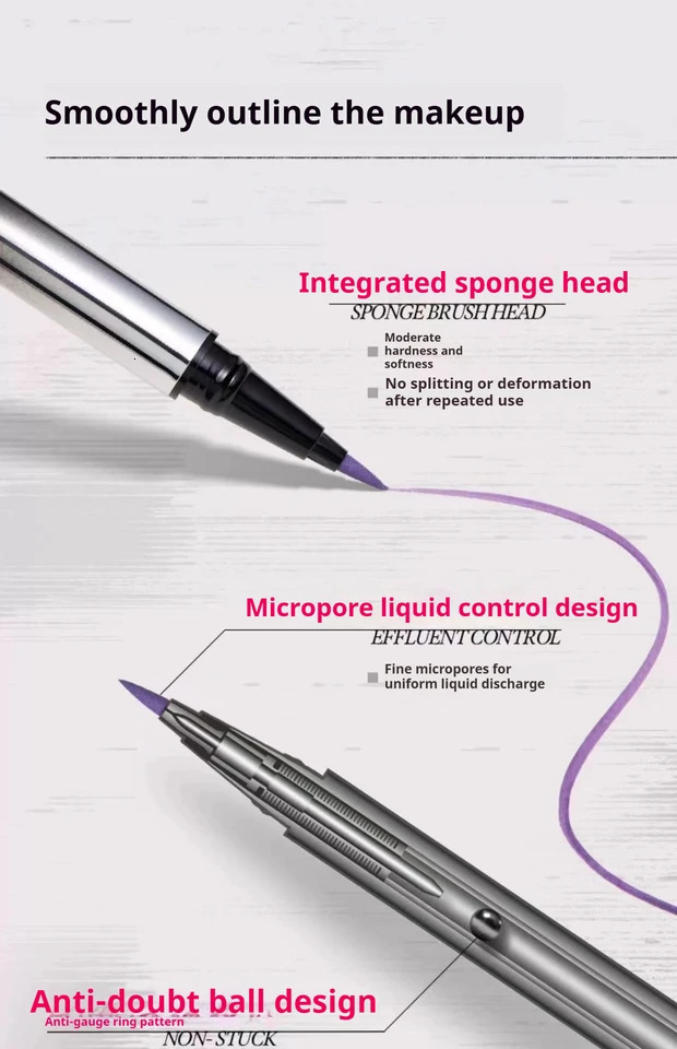 Insbaha eyeliner pen smooth waterproof sweat resistant fast drying durable color blue film forming 241107