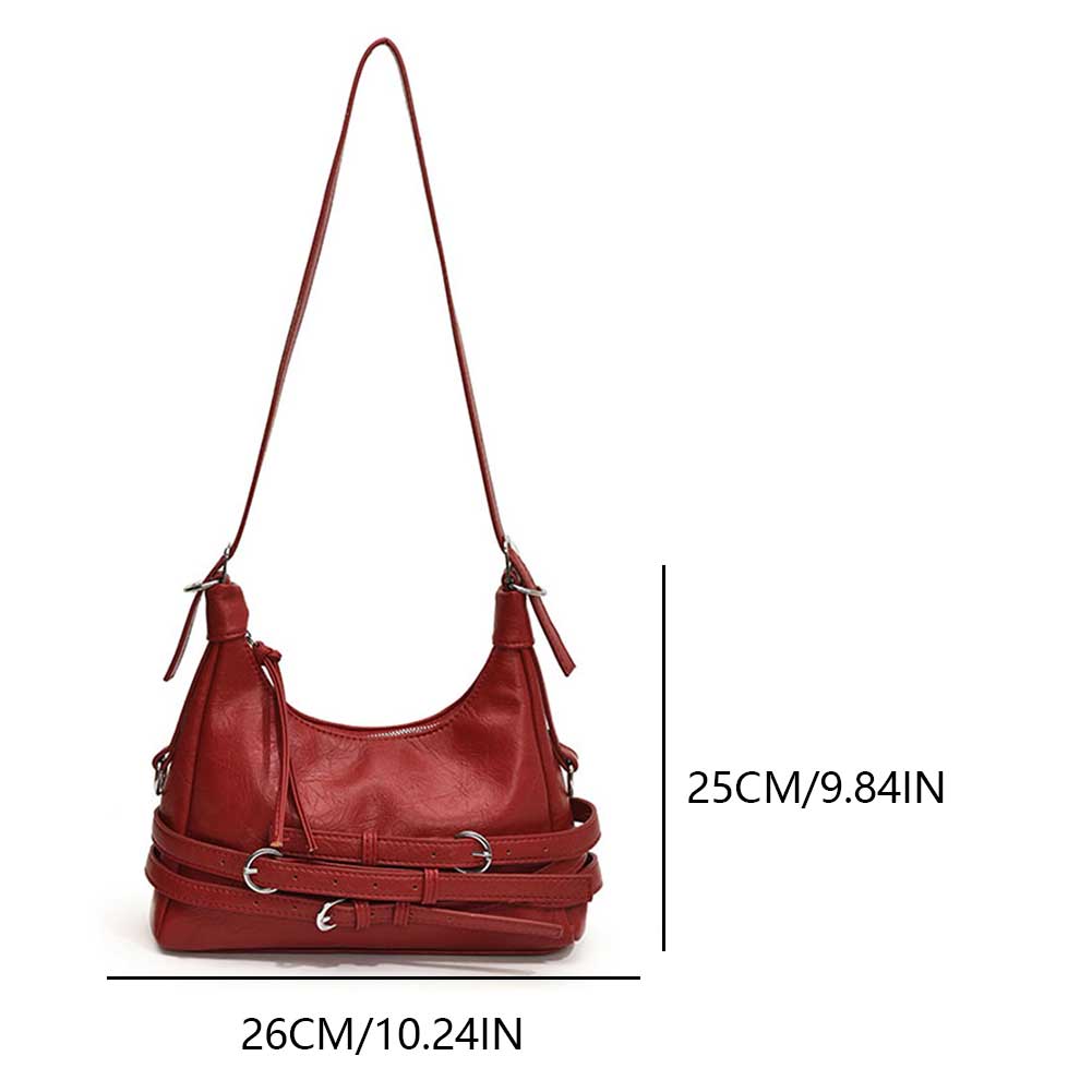 Women Fashion Shoulder Bag Solid Color Versatile Armpit Bag Adjustable Strap Minimalist Crossbody Bag Daily Bag for Ladies