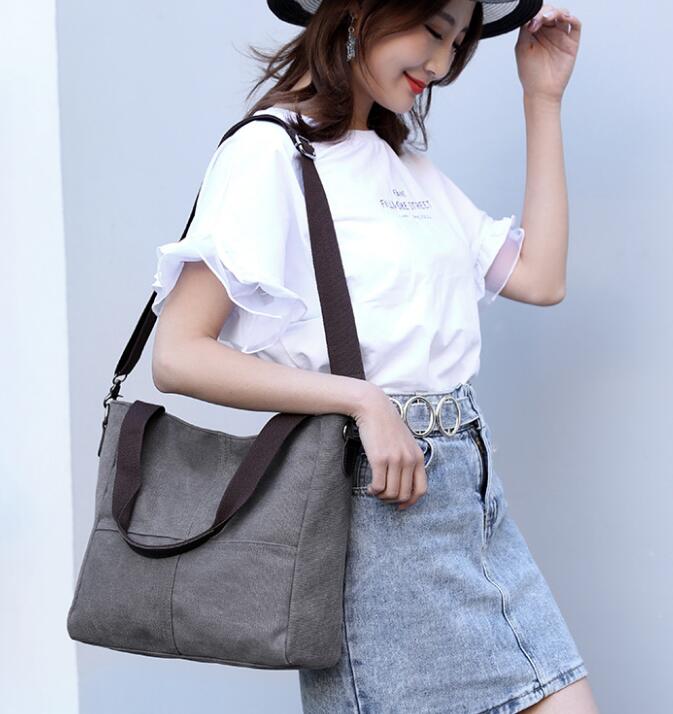 2019 New fashion casual slung ladies bag simple wild handbag ladies canvas bag