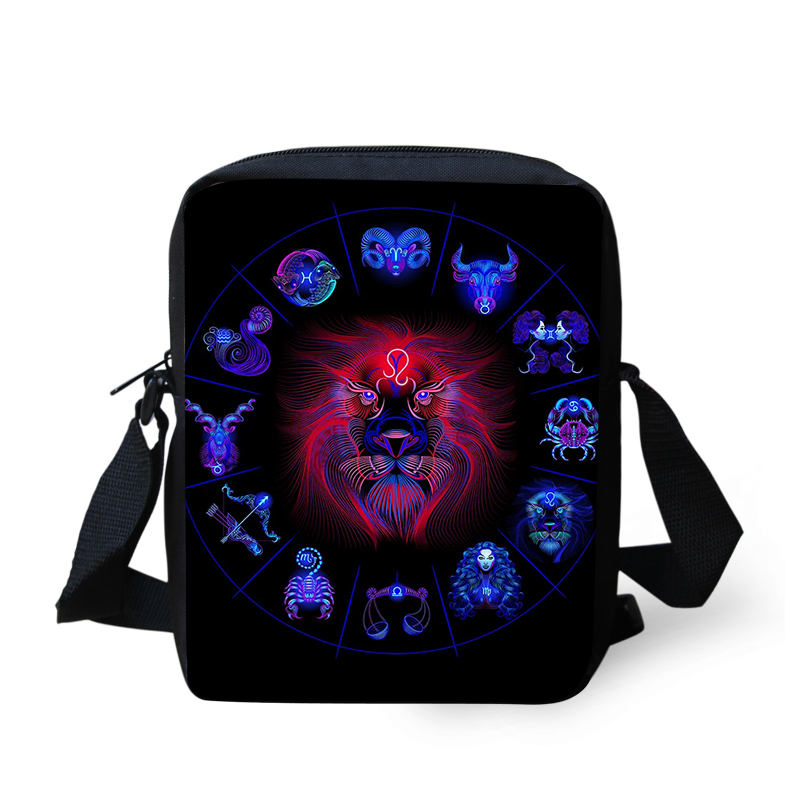 ELVISWORDS 12 Constellations Print Messenger Bags For Women Crossbody Bag Boys Girls Shoulder Pack Customizable Satchels Bolsa