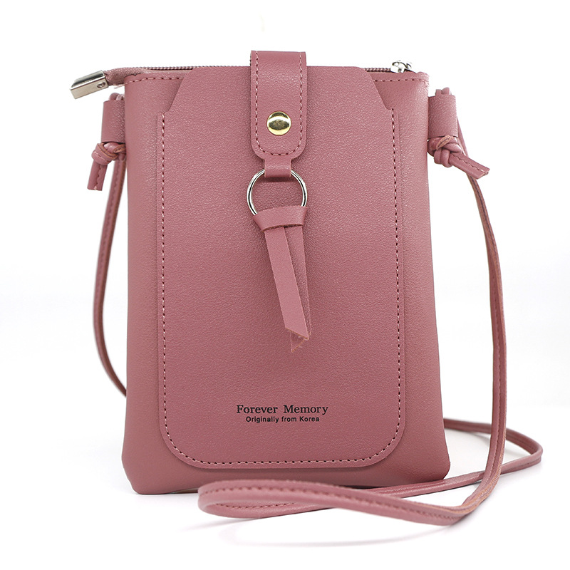 Fashion Ladies Shoulder Bag Korean Messenger Bag Solid Color Mobile Phone Bag Personality Large-capacity PU Female Zipper Bag