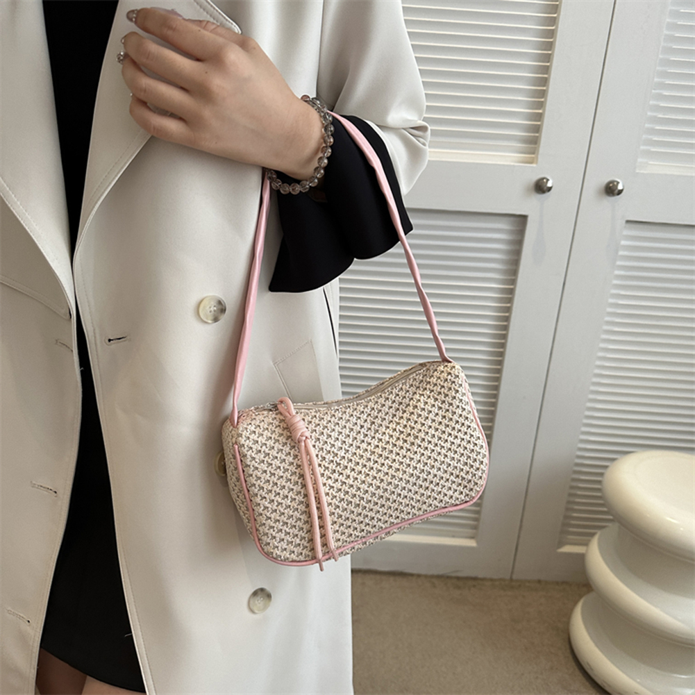 Women Straw Woven Bag Summer Beach Bags Large Capacity Fashion Woven Handbag All Matched Casual for Travel Beach Vacation