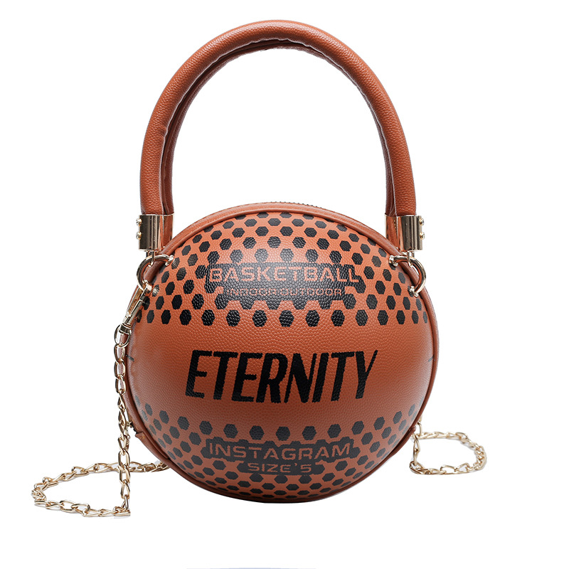 Funny Basketball Bag Female Summer 2021 Korean Fashion Personality Shoulder Bag Chain Messenger Small Round Bag