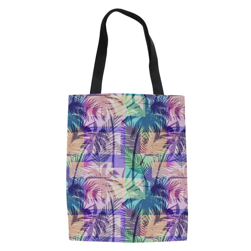 Plant Coconut Palm Printing Tote Bag for Women Fabric Bag Casual Foldable Shopping Bag Outdoor Beach Bag Daily Handbag Handtas