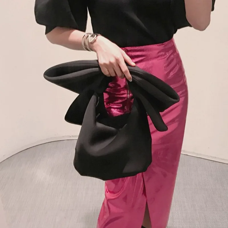 Women's Recessive Shoulder Messenger Bag RIBBON BAG Cute Bowknot Handbag Ladies Girls Evening Patrty Bag bolsas 5 COLORS