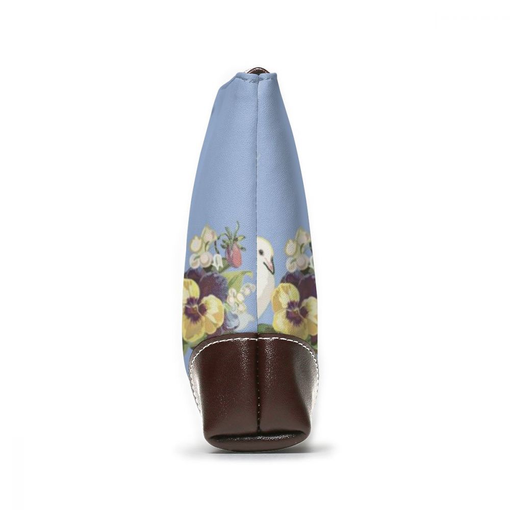 NOISYDESIGNS Luxury Cowhide Leather Clutch Blue Border Flower Bouquet Bird Bag Small Crocodile Pattern Genuine Leather Clutch