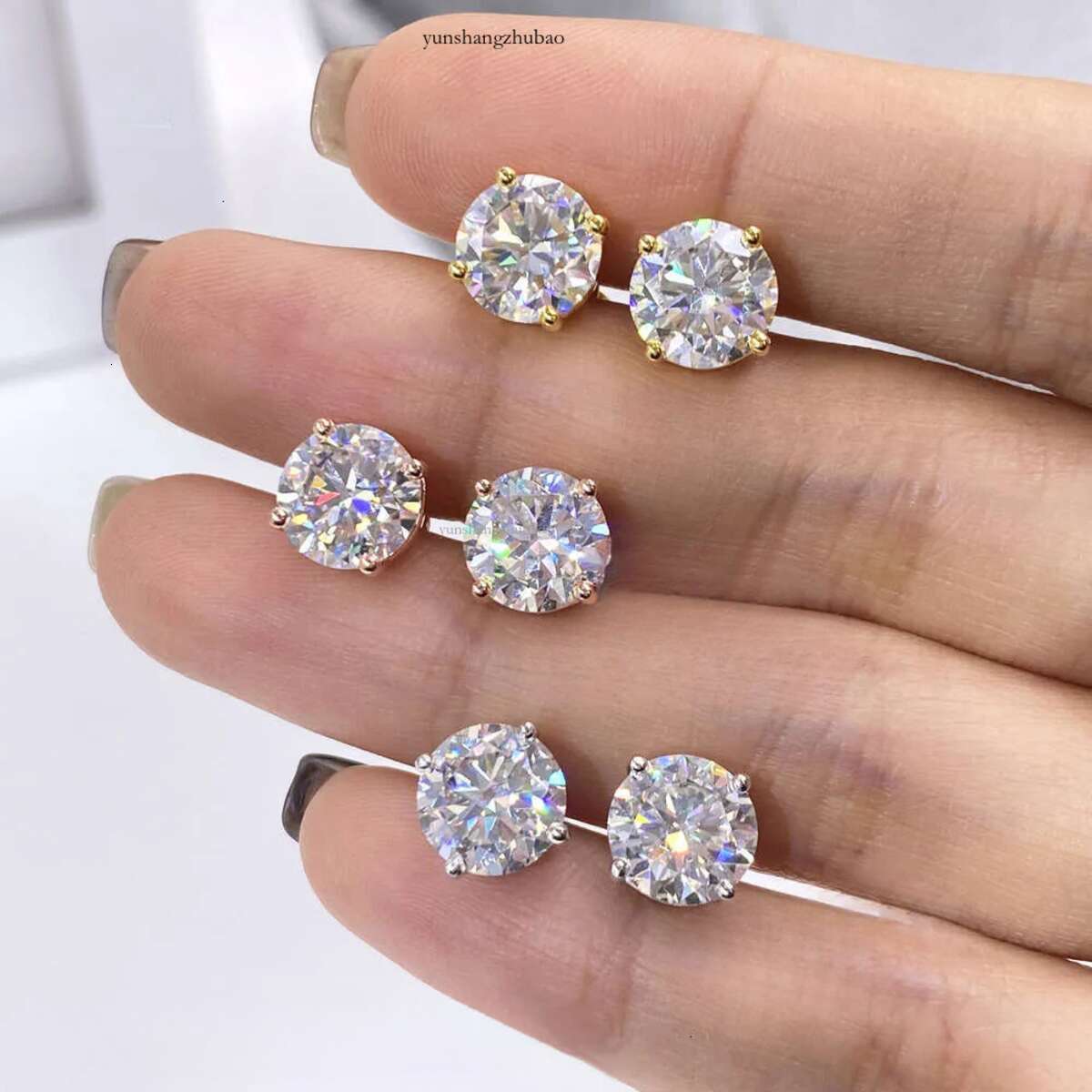 ic 8mm 2CT Mossanite Earrings Screw Back Jewelry Sterg Sier VVS Moissanite Dia Ear Stud For Men Women Free shipping