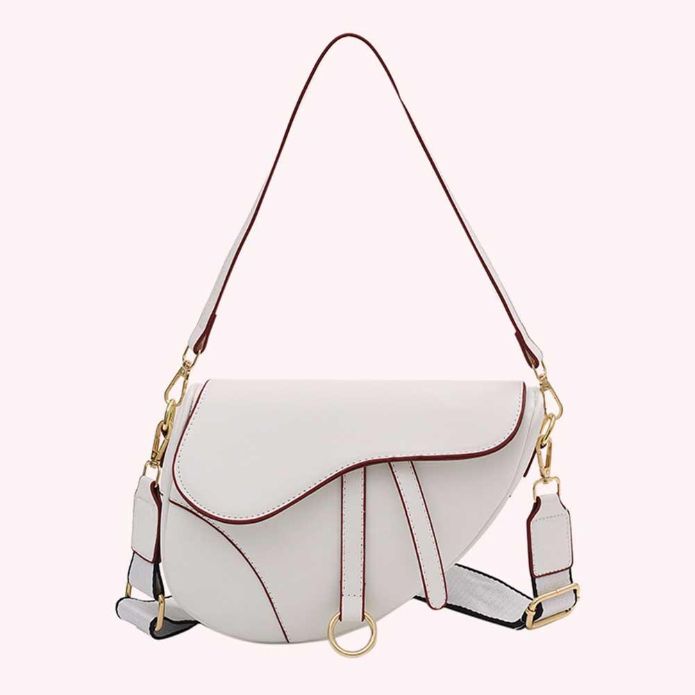 PU Leather Sling Bag for Women: Popular Fashion Design, Two Straps, Waterproof, Large Capacity Mini Saddle Shoulder & Top Handle Hobo Bag