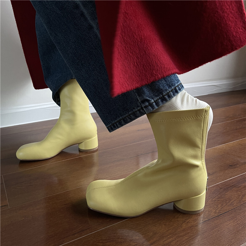 FEDONAS Autumn Winter Women Ankle Office Ladies Casual Fashion Concise Thick Heels Shoes Woman Classic Stretch Short Boots