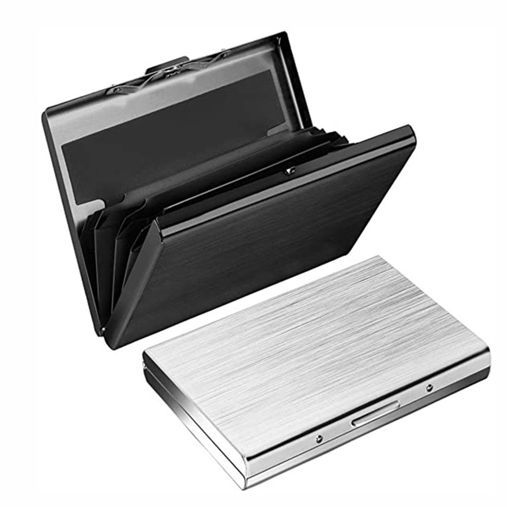 New 6 Card Slots Card Holder Anti-demagnetization Stainless Steel Case Box Portable Organizer Protector For Men Women Gift
