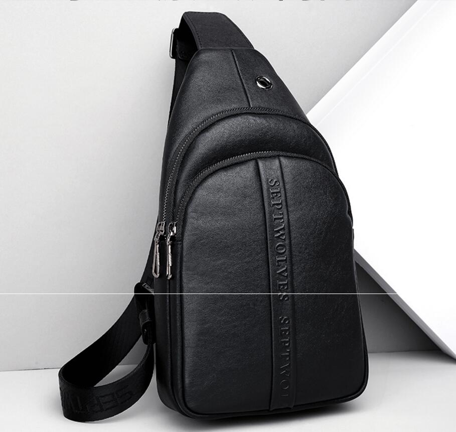 Casual Men chest bag fashion tide messenger bag Septwolves brand Genuine leather shoulder bag soft leather first layer cowhide