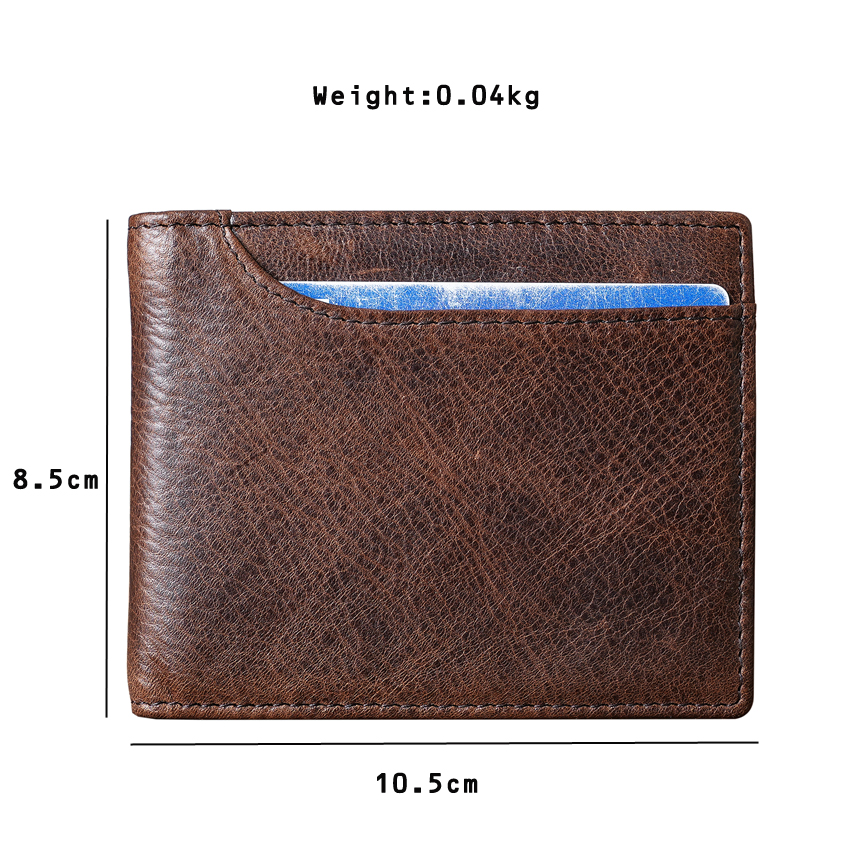 Thin Genuine Leather Man Wallets Credit Card Case ID Holder Short Purse Credential Bag Luxury Business Slim Male Wallet