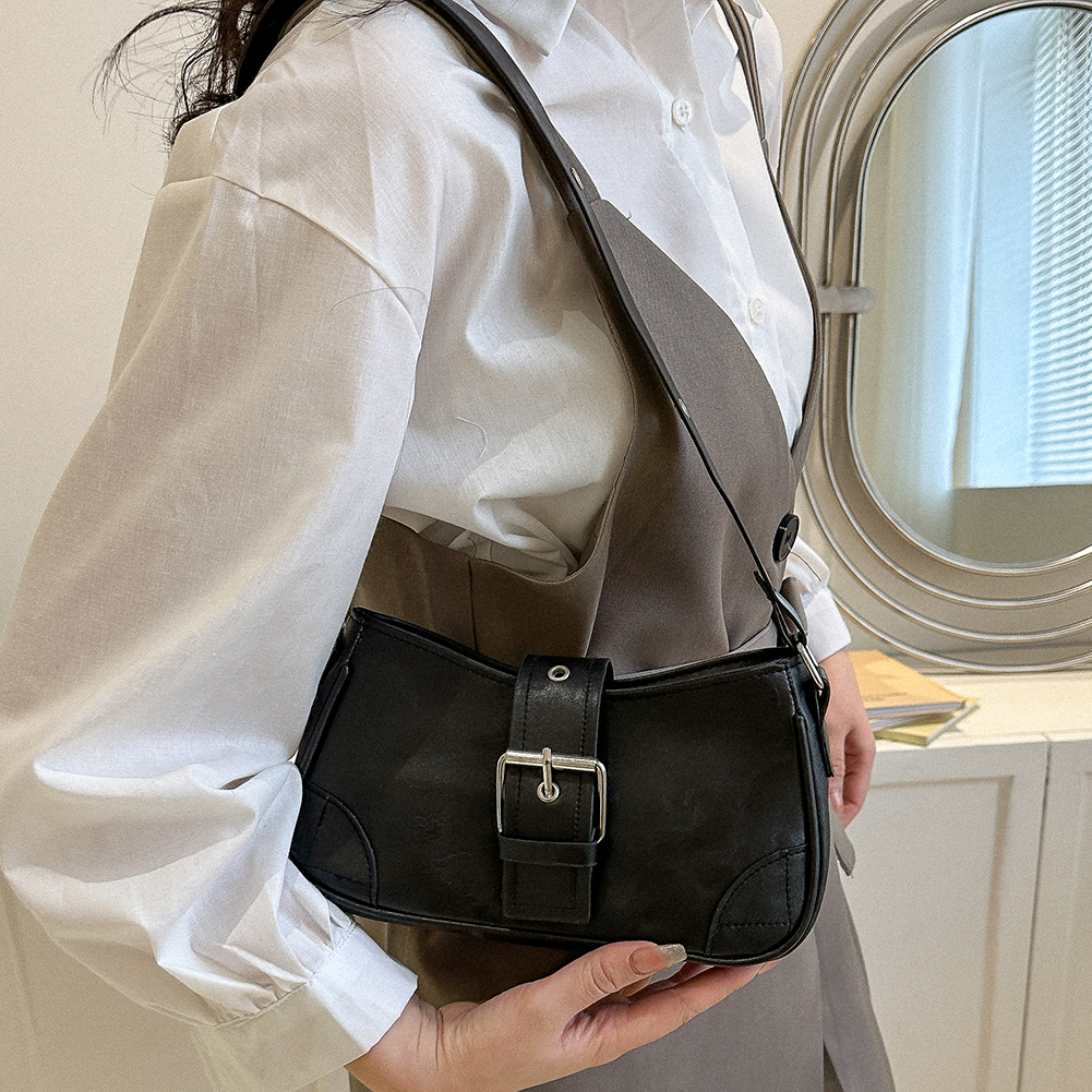 Women Armpit Bag Fashion Gothic Crescent Bag Solid Color Y2K for Lady Girl High-quality Large Bag for Birthday Gift