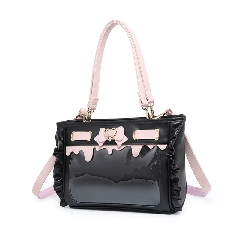 High-capacity Elegant Totes for Women New Trendy Ita Bag 2024 Sweet Popular Transparent Crossbody PU Clear Shoulder Bag Bolsa