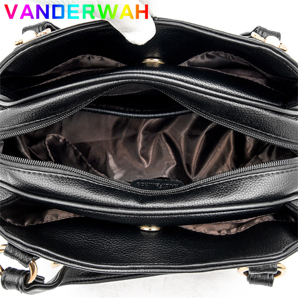 3 Layers Ladies Handbags Brand Pu Leather Luxury Messenger Sac Designer Super Quality Shoulder Crossbody Shopper Bag for Women