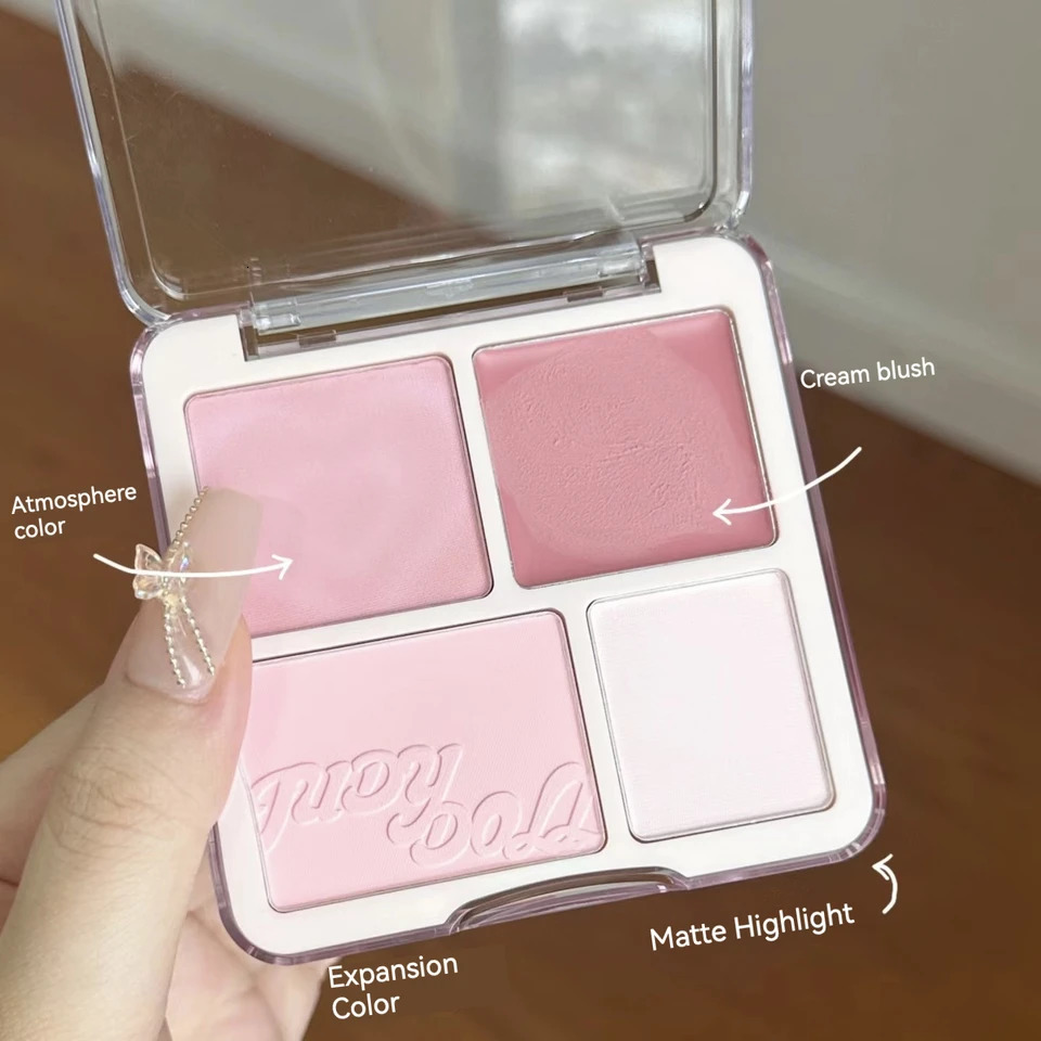 Judydoll 4 Color Powder powder blusher Cream Clay Highlight Palette Matte Extended Color Highlight Bright Face Makeup 241107