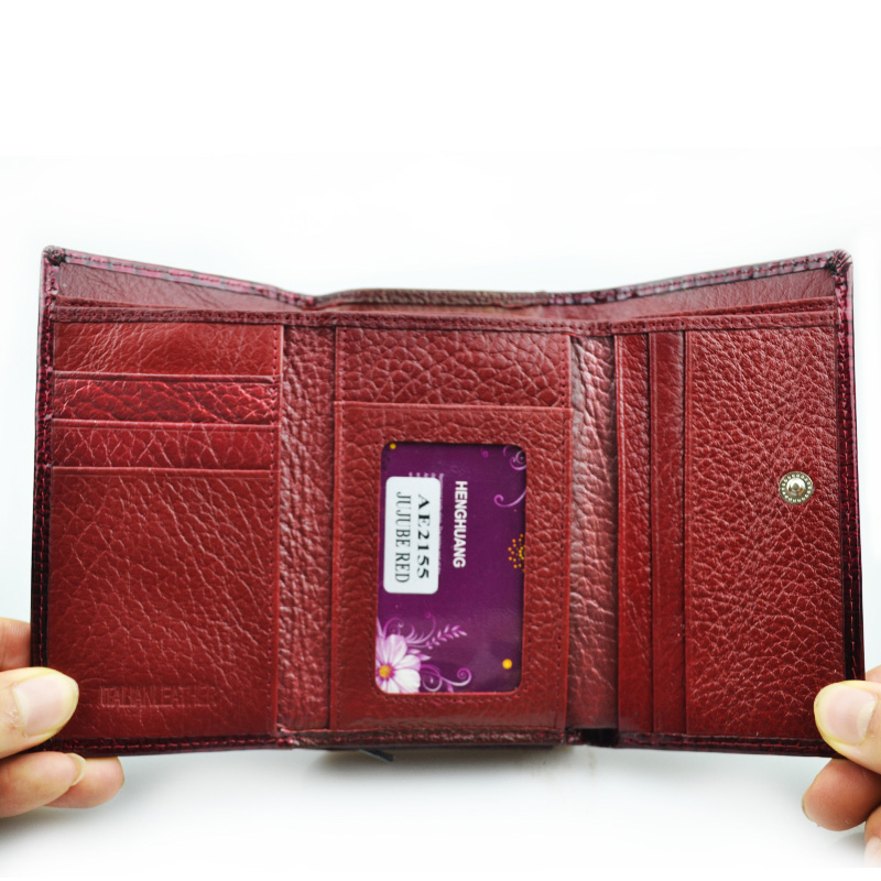 HH Women Luxury Brand Fashion Genuine Leather Fashion Short Wallet Female Alligator Hasp Lady Coin Purses Small Wallets
