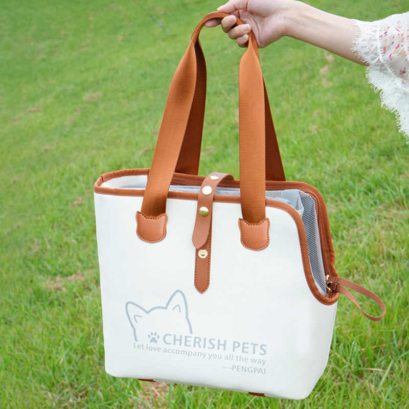 pet portable travel shoulder bag with large space, reflective breathable nylon at night, pet supplies cats and dogs 241115