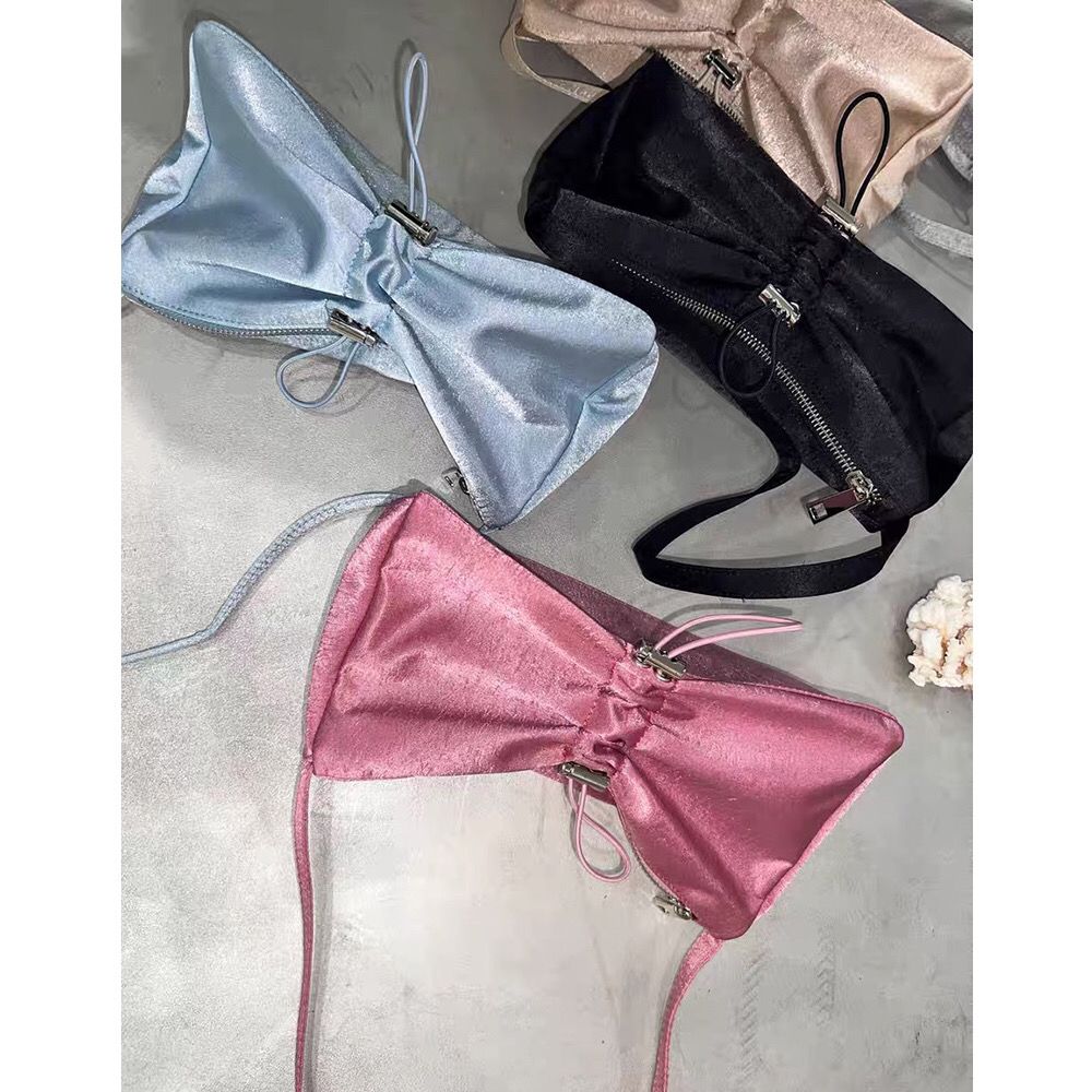Women Bag Ruched Y2K Korean Sweet Casual Fashion SOFT Zipper Purses and Handbags Shouoder Bag Designer Bag
