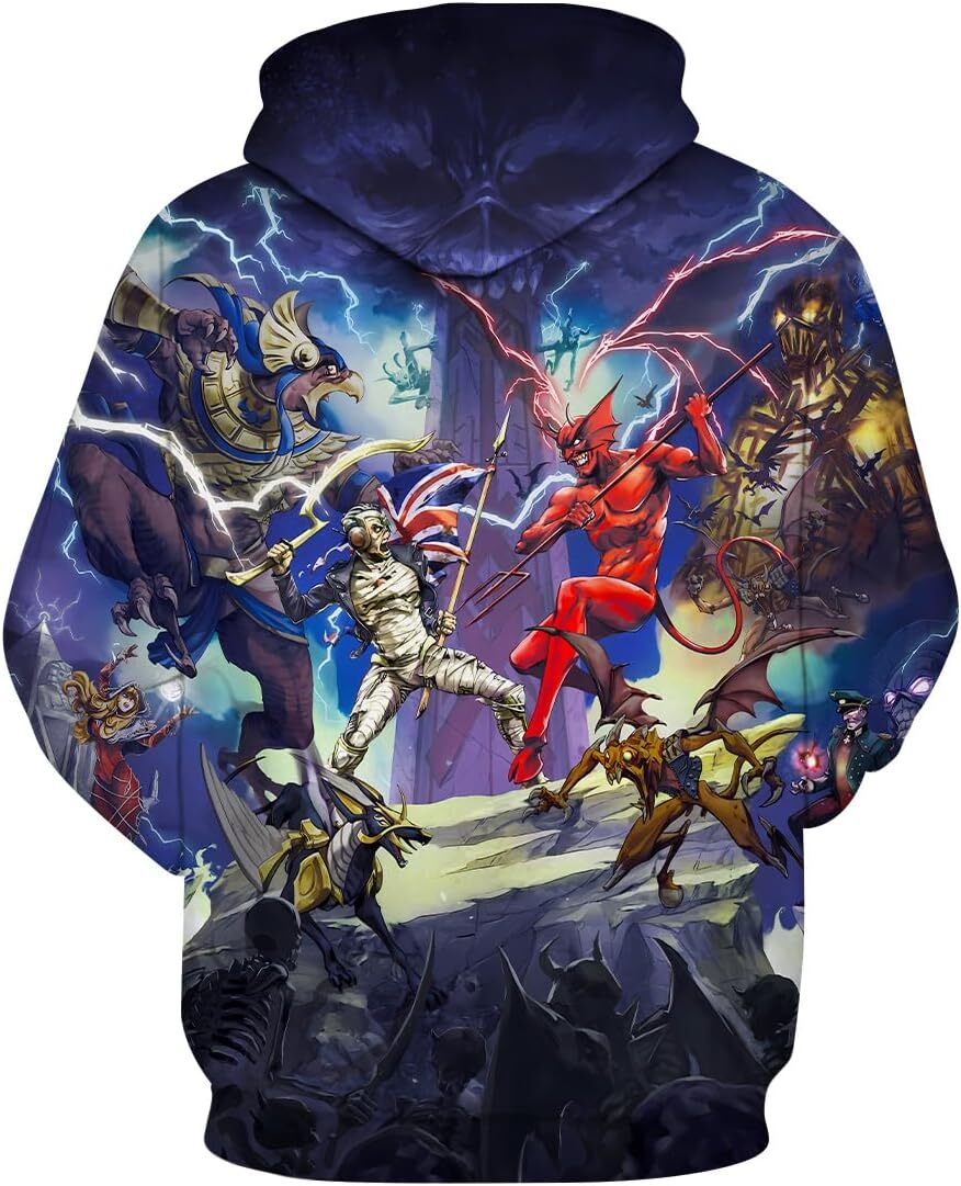 Hoodie for Mens Womens Funny Skull Sweatshirt Novelty Band Theme Hoodie Graphic Hoodies sweatshirt Pullover Long Sleeve Trendy patterns