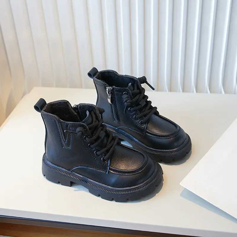 Childrens New Short Boots for Kids Non-slip Outdoor Shoes Girls Autumn Winter Velvet Boots Student Shoes for Child Boy G10041XJ241206