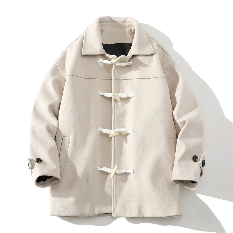 RUIHUO horn button wool mens jacket mens jacket free delivery mens jacket winter jacket trench clothing autumn 241107