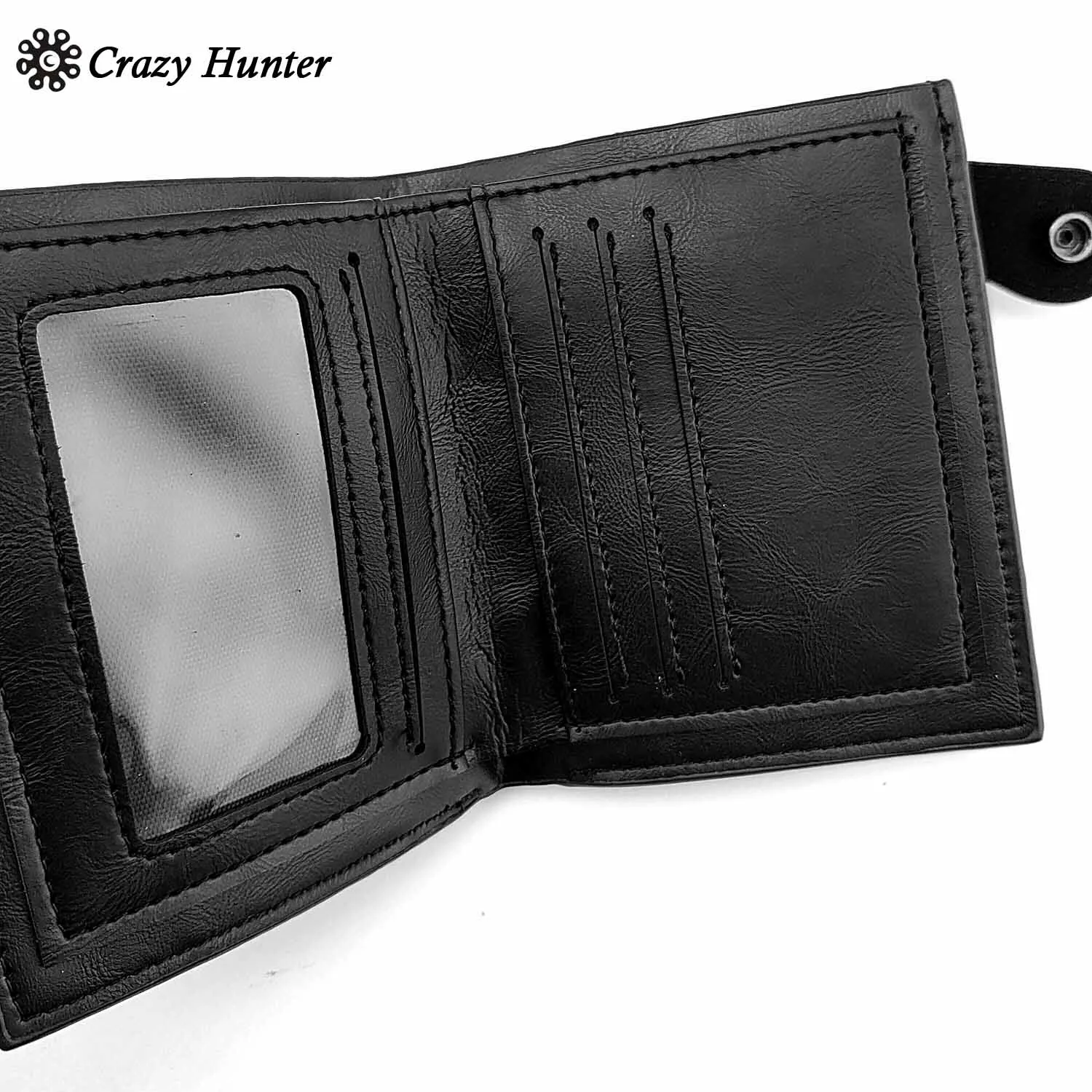 Gothic Skull Cross Biker Punk Card Holder Mens Leather Wallet With Pants Chain