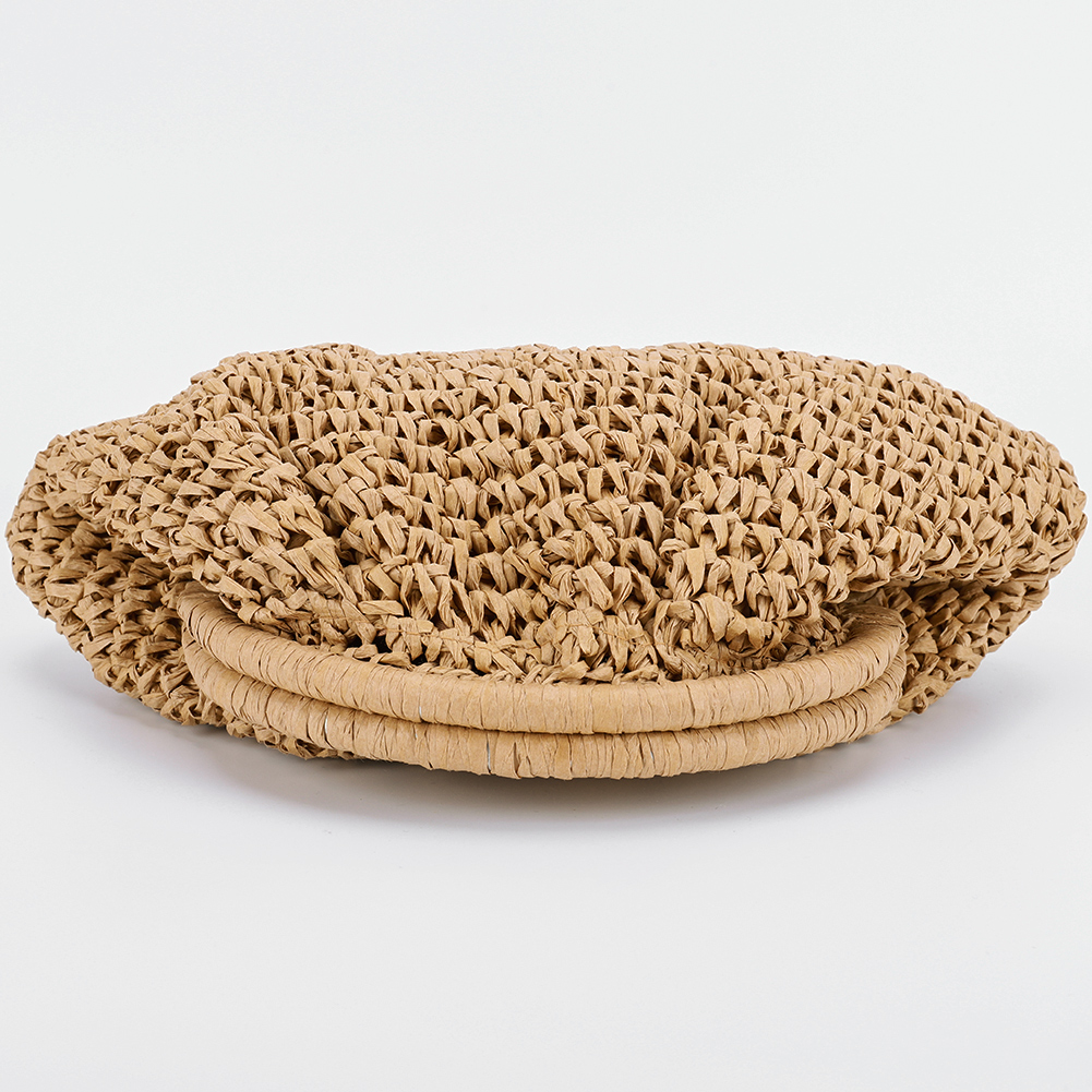 Women Straw Crossbody Bag Clutch Purse Chain Straw Shoulder Bags Handbag Dumpling Pouch Rattan Boho Summer Beach Woven Bag