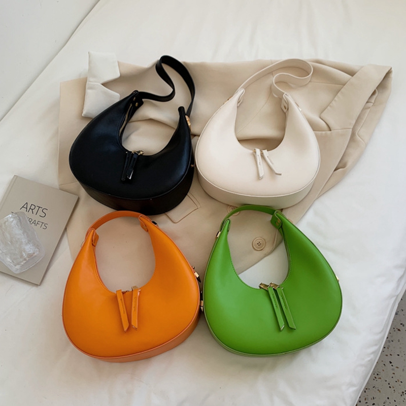 Hobo Bag Woman 2023 Fashion Leather Handbags for Women Black Orange Small Shoulder Bag Green Beige Handbag Bolso Mujer Sac Femme
