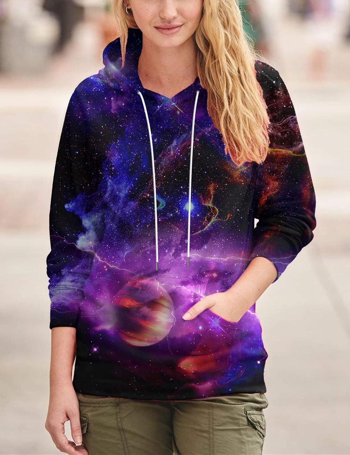 Hoodie for Mens Womens Unisex Mens and Womens Novelty Hoodies 3D Fashion Digital Print Pullover Hooded Sweatshirts with Pockets Graphic Cool purple pa