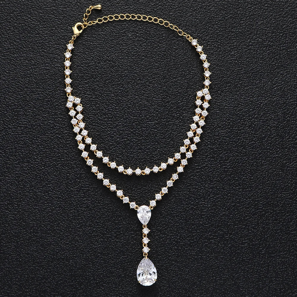 HIBRIDE Micro Pave set cubic zirconia necklace womens jewelry fashion ankle chain barefoot sandals anklet B-170 241107