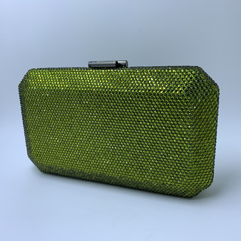 Royal Nightingales New Olive Green Party Evening Bags and Clutches with Crystal Rhinestone for Womens Party Wedding Prom Dress