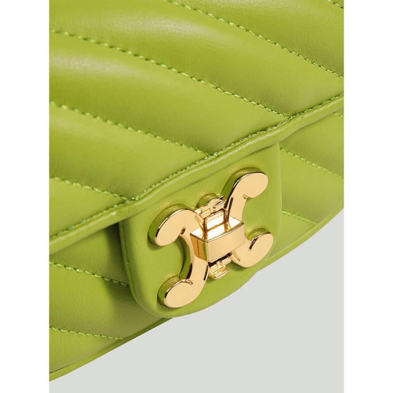 Women's Shoulder Bag Green Field Grid Small Chain Single Shoulder Crossbody Bag for Women Purses and Handbags