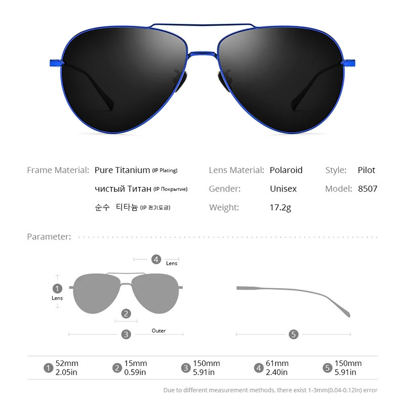 FONEX pure polarized sunglasses for men aviation sunglasses for drivers outdoor pilots UV400 sun visors 8507 241106