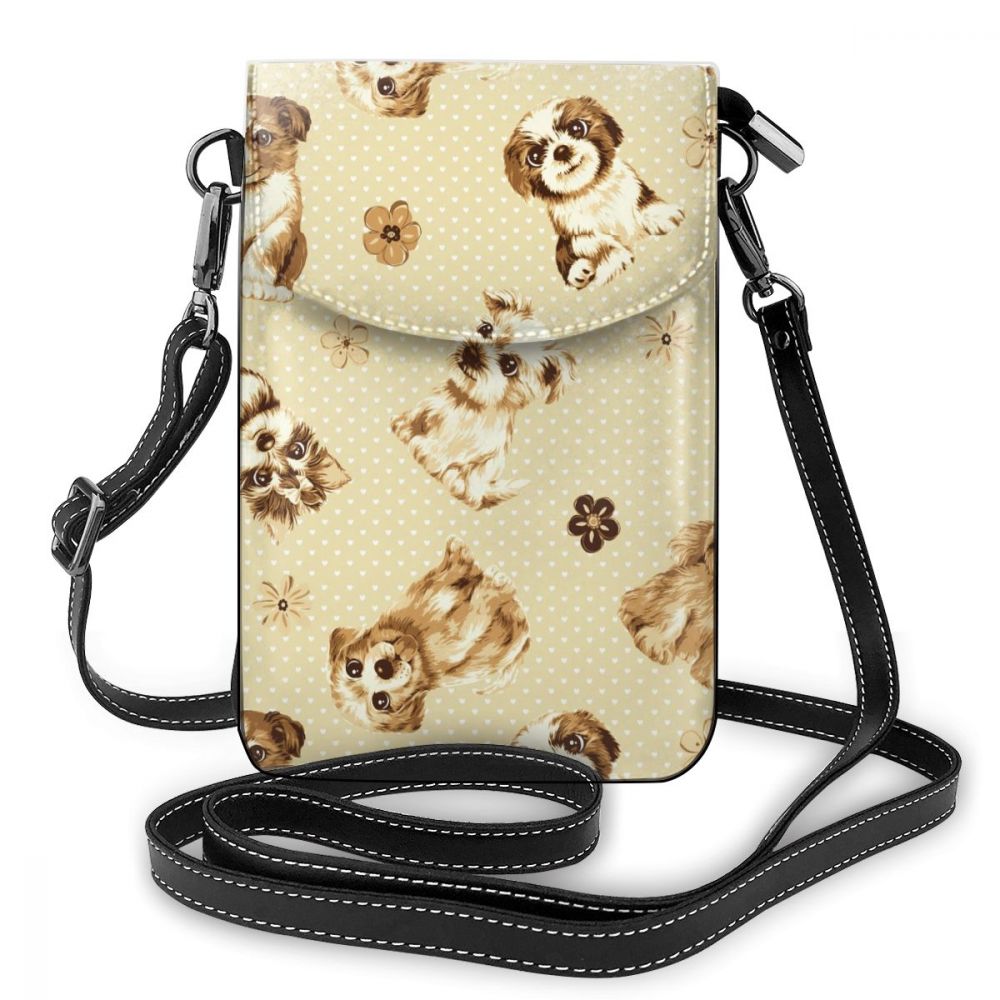 Luxury Handbag Puppy Print Simple Square Bag Quality Phone Pouch Leather Women's Designer Handbag Small Shoulder Messenger Bags