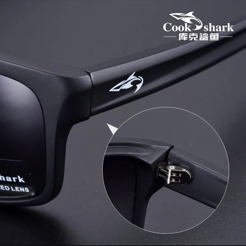 Cook Shark Sunglasses Mens Korean Edition Tidal Polarization Glasses UV Protection Driver Mirror Sunglasses 241106