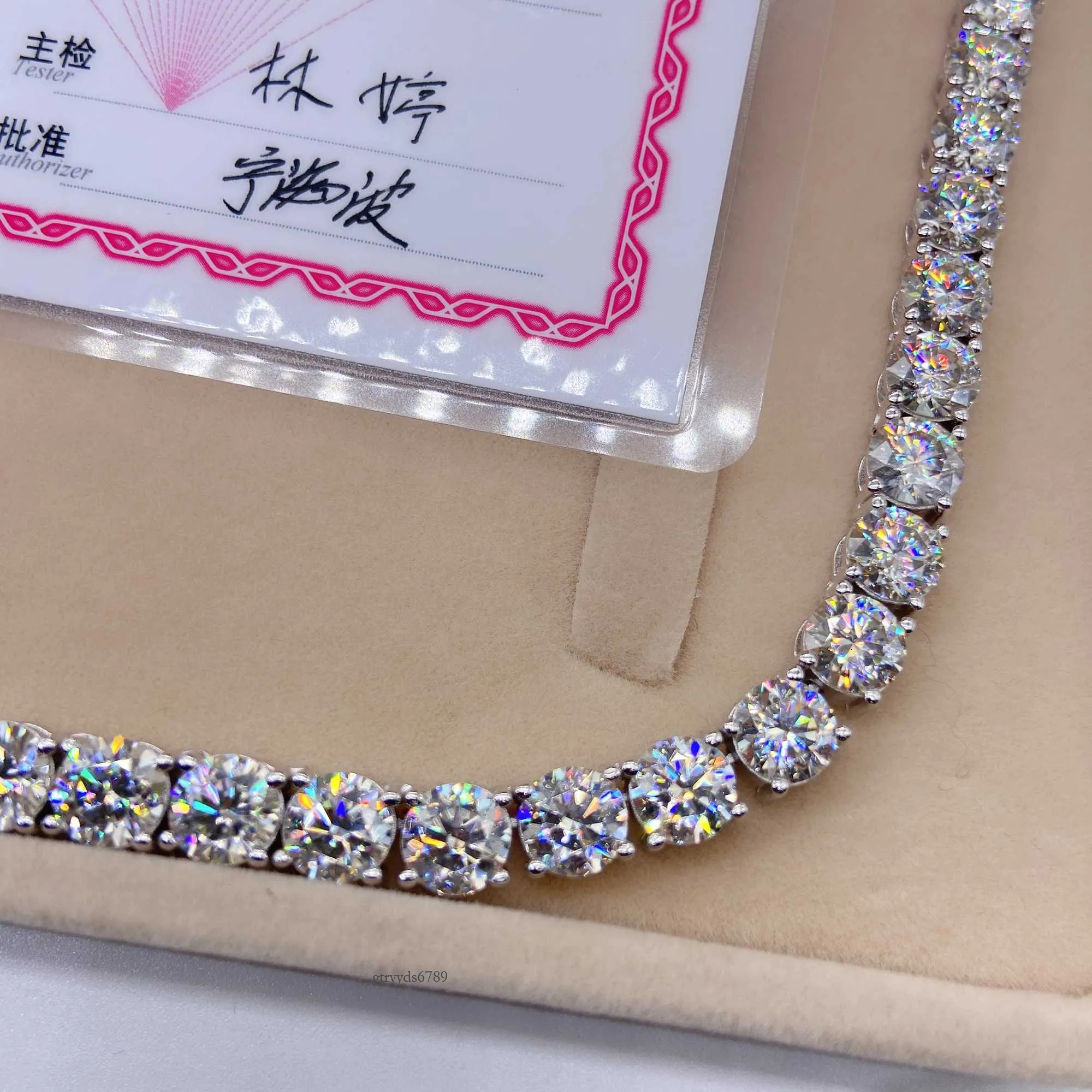 Hip Hop Jewelry Sterg Sier Pass Tester Dia VVS Moissanite Tennis Chain