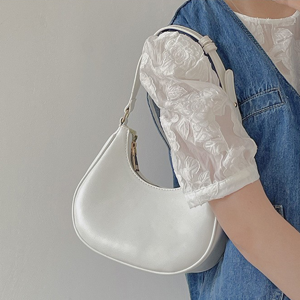2023 New Stylish Crescent Women PU Leather Shoulder Bag Personalized Fashion Daily Shoulder Handbag Underarm Pouch for Women