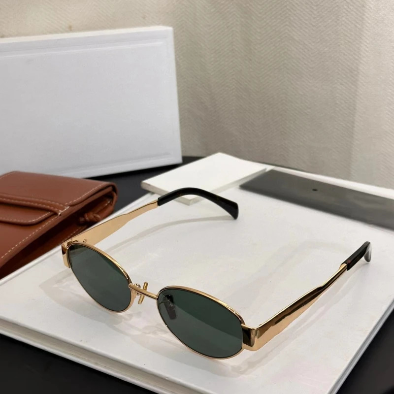 Fashion Small Oval Mirror Womens Sunglasses Fashion Sunglasses Womens Alloy Black UV400 241106