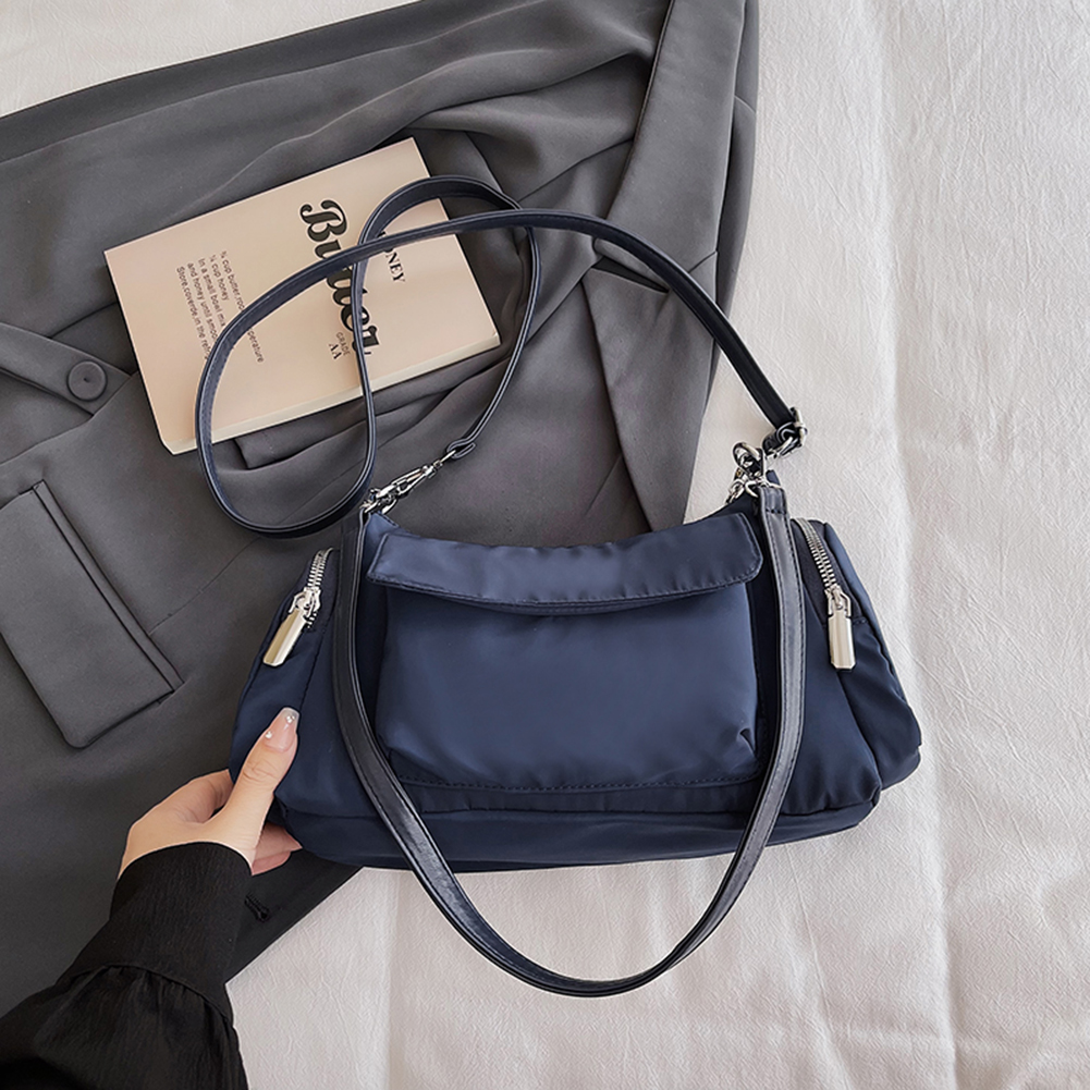 Simple Shoulder Bag Multiple Pockets Top Handle Handbag Solid Color Casual Shoulder Purse Satchel Purse for Women