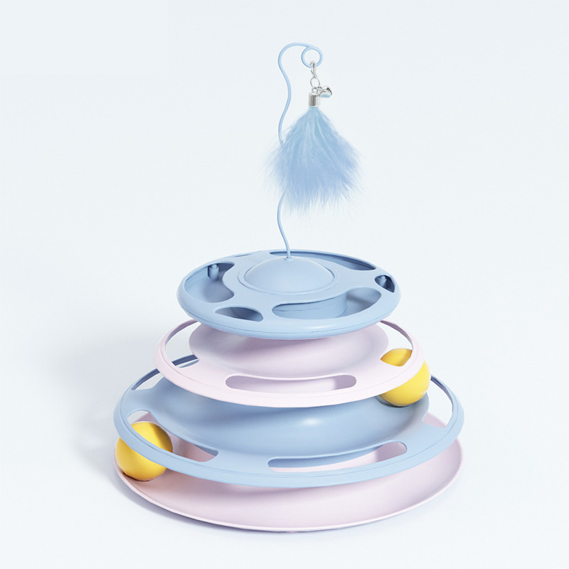 Cat Toys Flying Disc Cat Carousel Leakable Food Carousel Jitterbug Pet Puzzle Interactive Feeding