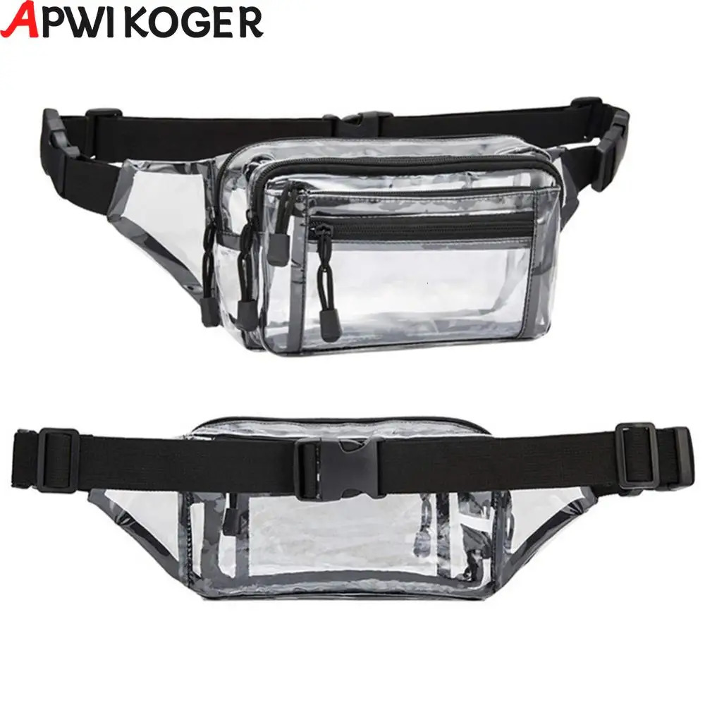 Womens Transparent PVC Chest Bag Waterproof Strap Bag Womens Toilet Messenger Bag 241106