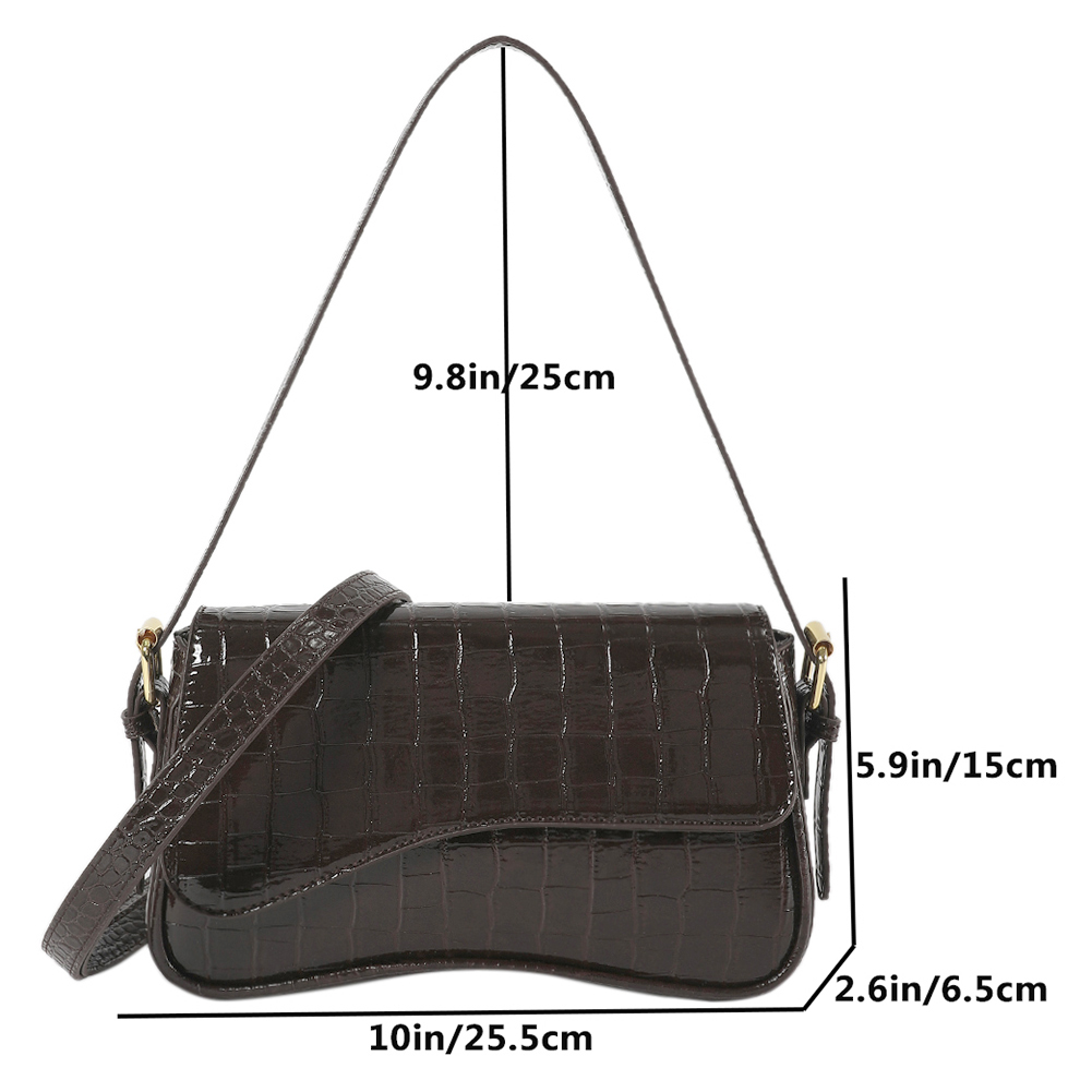 PU Simple Style Women Classic Shoulder Bag Fashion Bag Adjustable Strap Solid Color Everyday Shoulder Bag All-Match Shoulder Bag