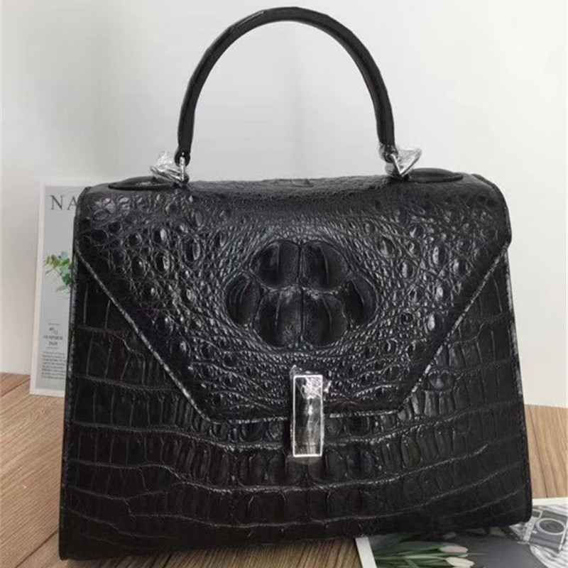 Fashion Designer Lady Purse Genuine Alligator Skin Women's Chic Handbag Exotic Crocodile Leather Female Shoulder Messenger Bag