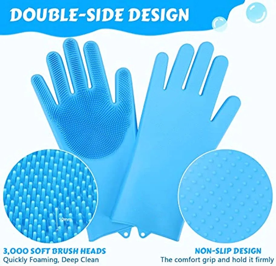 Pet Grooming Bathing Gloves Dog Cat Bathing Shampoo Scrubber Magic Massaging Cleaning Cleaner Sponge Silicon Hair Removal Glove