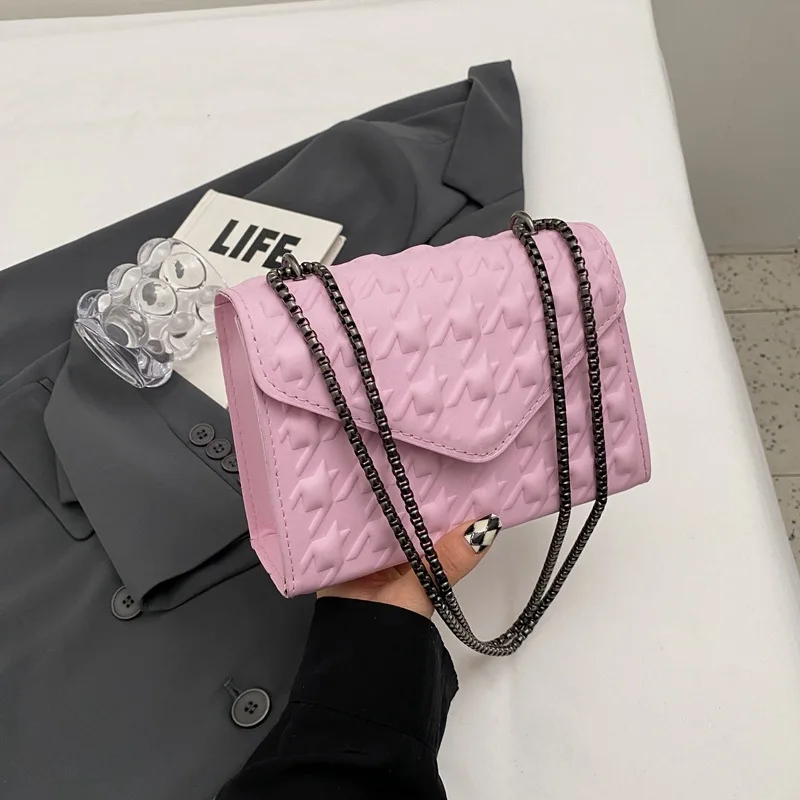 Women Small Bag Shoulder Retro New Chain Square Fashion Pu Leather Crossbody Bag Luxury Brand Design Bolsas